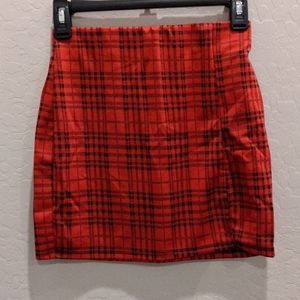 Plaid mini skirt